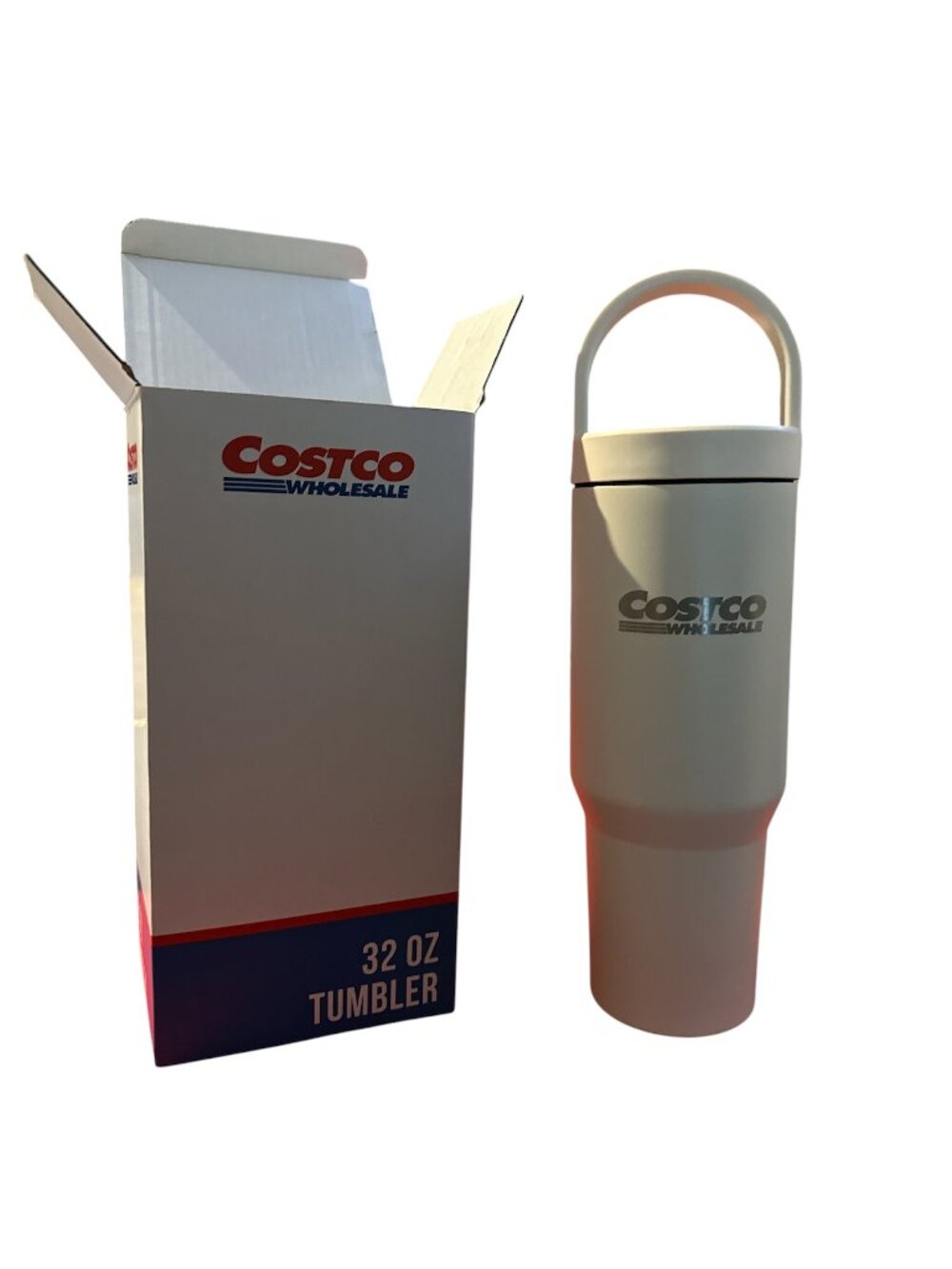 🥤 Costco 32oz Insulated Tumbler w/ Handle – White – New in Box
